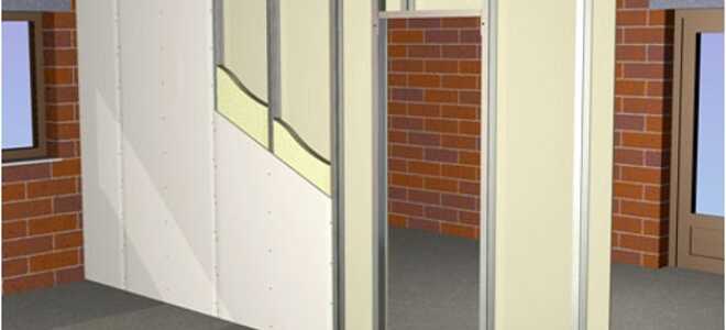 Обустройство перегородки из гипсокартона с дверью