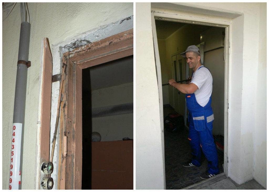 Демонтаж старой входной двери