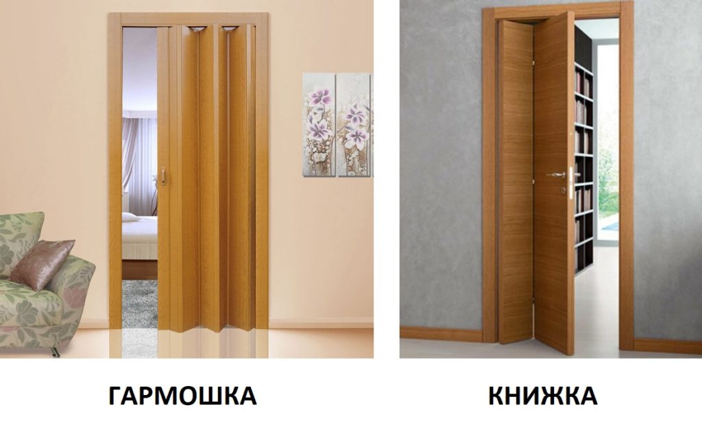 Различия дверей гармошка и книжка
