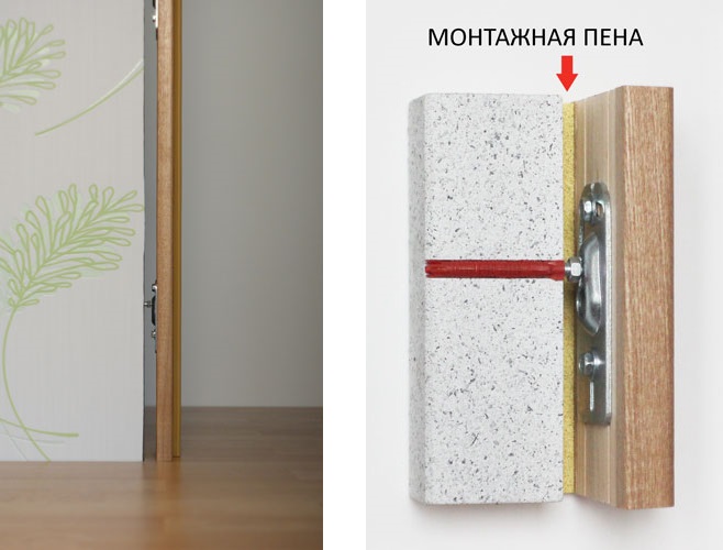Крепление двери на комплект крепежа 