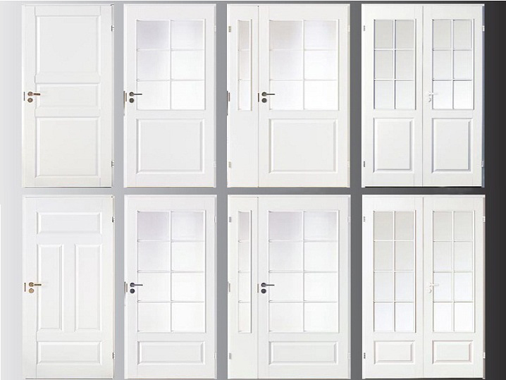 Различные модели белых дверей 