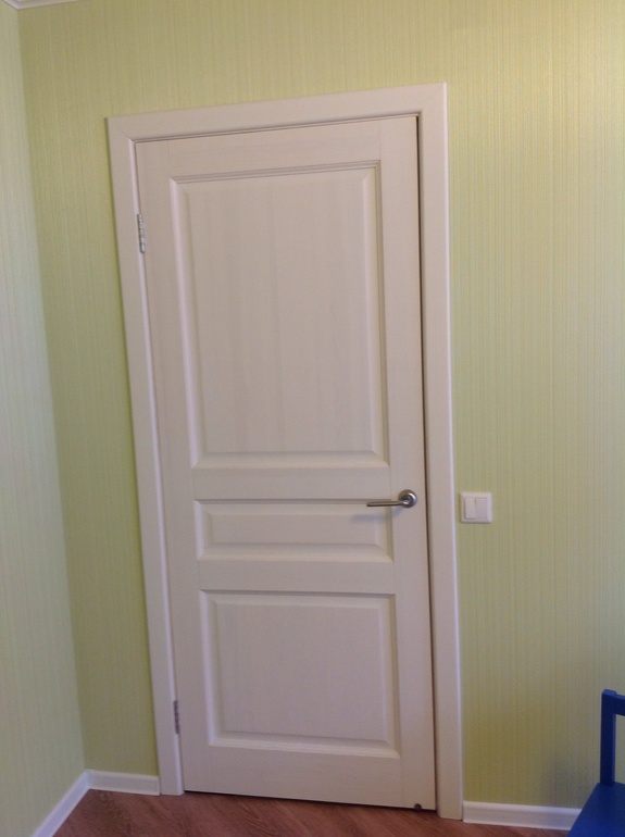 Установленная дверь канадка