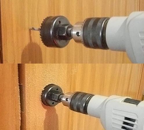 Высверливание отверстия под ручку